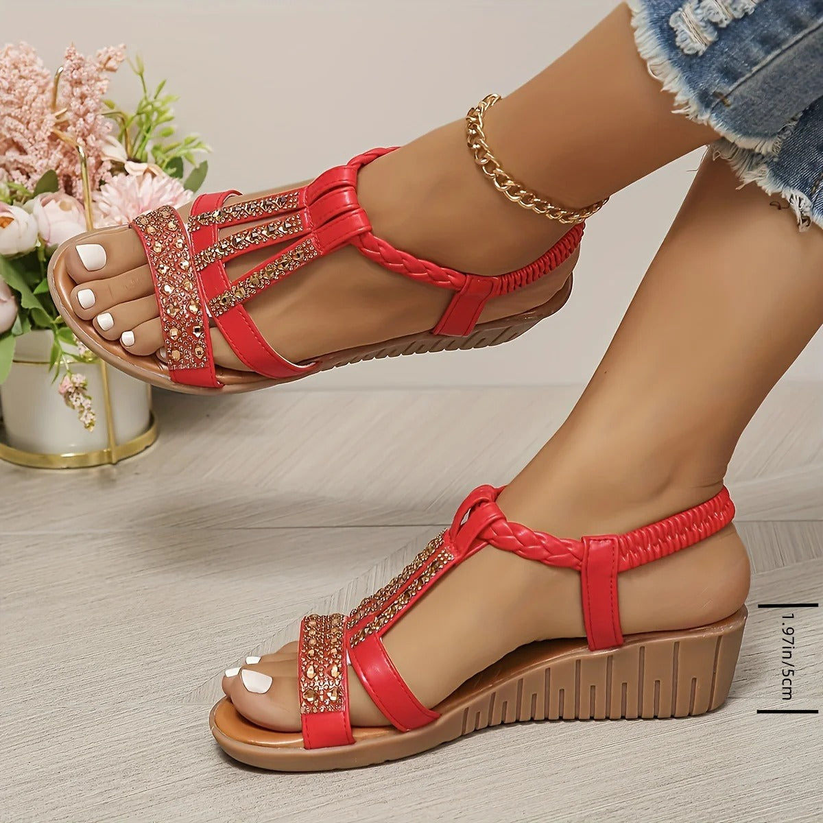 Sandales tressées en cristal Elara™
