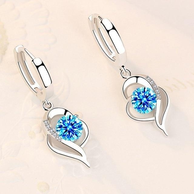 Boucles d'oreilles florales en argent sterling 925 et zircones incrustées