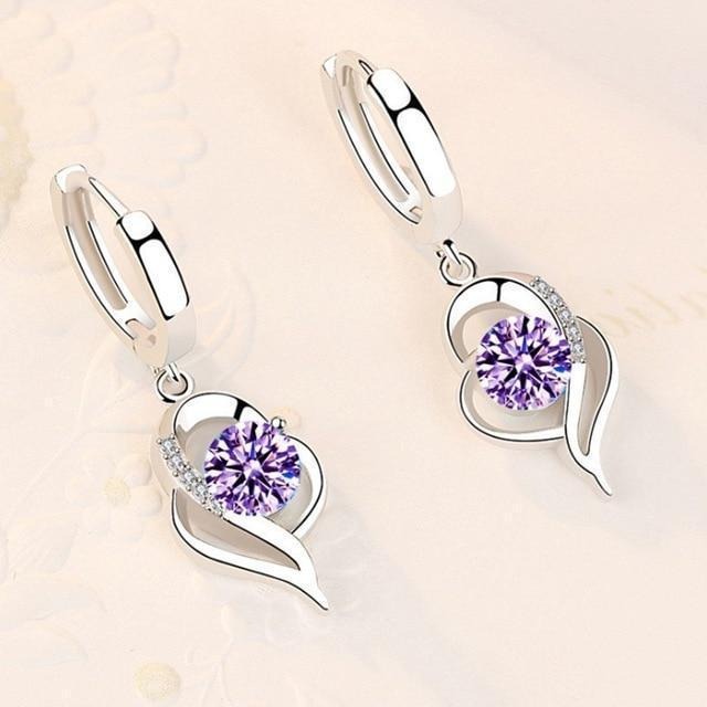 Boucles d'oreilles florales en argent sterling 925 et zircones incrustées