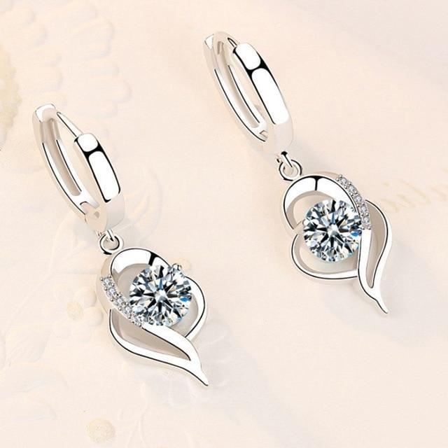 Boucles d'oreilles florales en argent sterling 925 et zircones incrustées
