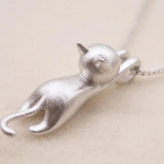 Collier chaton ludique en argent sterling 925