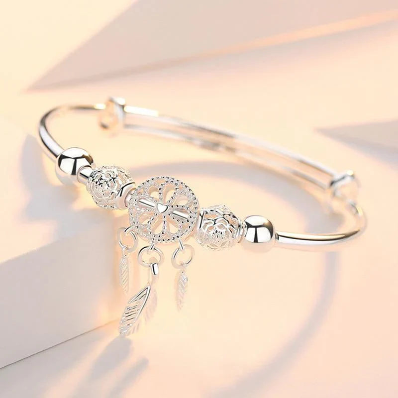 Bracelet attrape-rêves réglable en argent 925