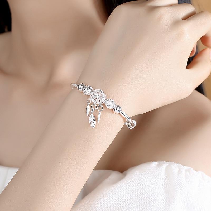 Bracelet attrape-rêves réglable en argent 925