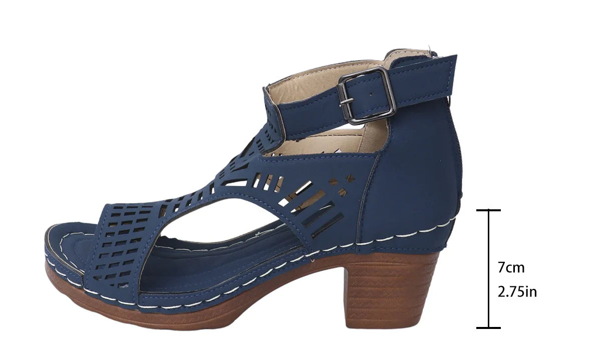 Sandales polyvalentes à bout ouvert et talon moyen