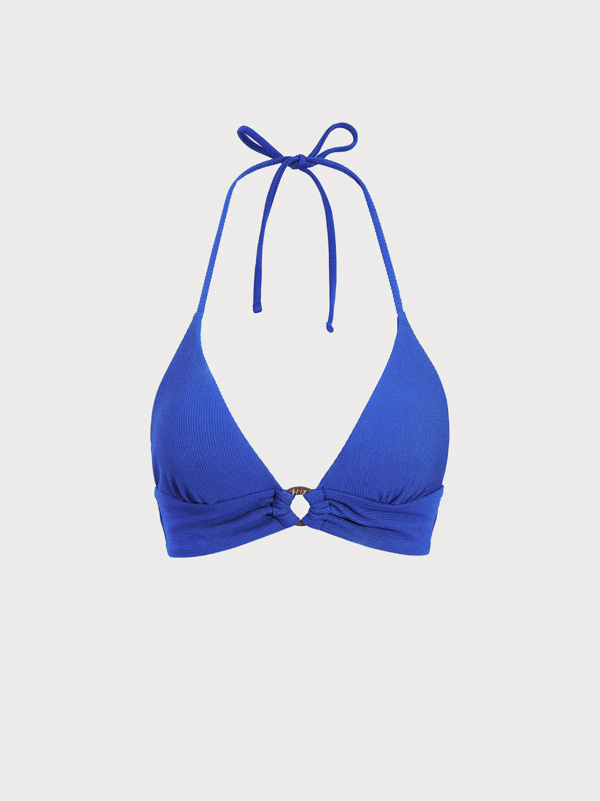 Blue tie-back bikini top 